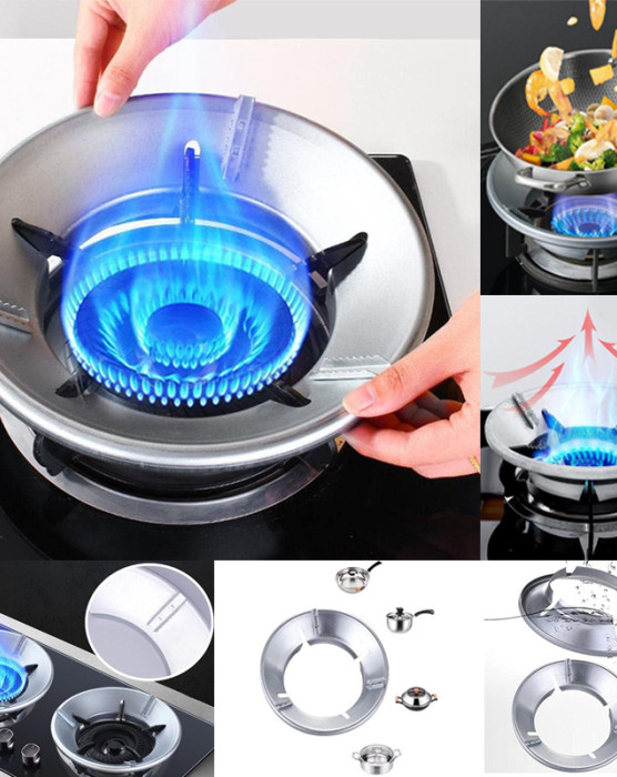 Energy Saving Gas Stove Cover High Efficiency Windproof Disk Windshield Bracket Flame Cap Cover